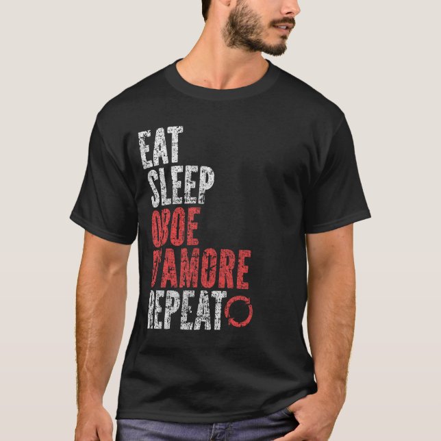 Camiseta Coma o sono Oboe d'amore Repetir (Frente)