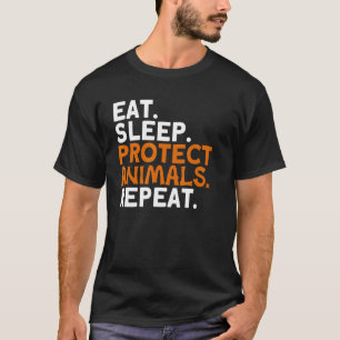 Camiseta Coma o sono Proteja os animais Repetir zoológico