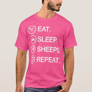 Camiseta Coma o sono Repita o Sussurro de Ovelha Engraçado