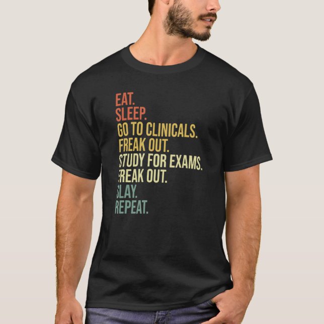 Camiseta Coma o sono Vá para os clínicos Feche o estudo par (Frente)