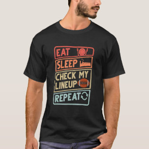 Camiseta Coma o sono, verifique a minha vinda de futebol re