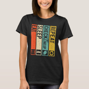 Camiseta Coma o sono Verifique minha linha repete Fantas af