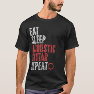Camiseta Coma o sono Violão acústico Repetir