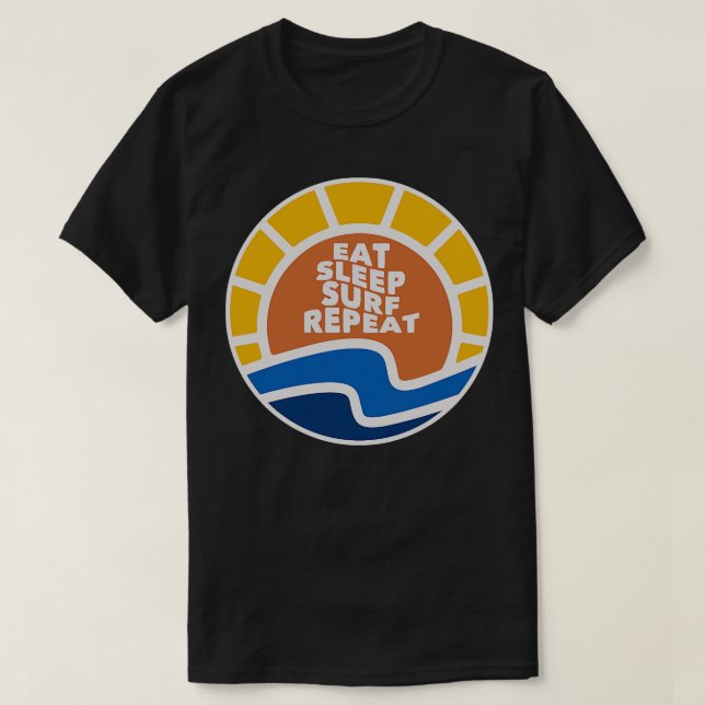Camiseta Coma o Surf de latência Repetir a saída (Frente do Design)