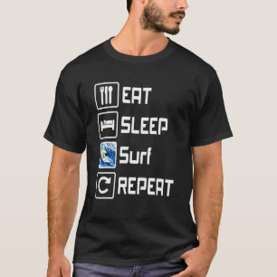 Camiseta Coma o Surf de latência Repetir o surfista de prai