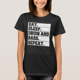 Camiseta Coma o tambor de latência e baixo Repetir música