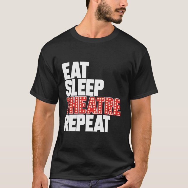 Camiseta Coma O Teatro Do Sono Repetir O Ator Da Broadway M (Frente)