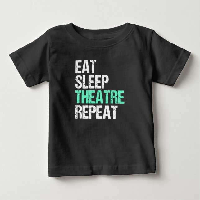 Camiseta Coma o teatro do sono Repetir Presente de Atriz de (Frente)