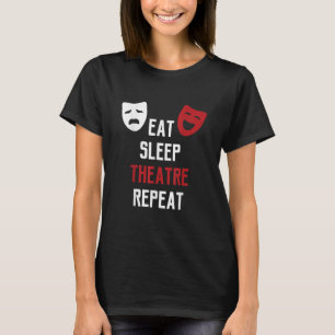 Camiseta Coma o teatro do sono Repetir Presente Musical