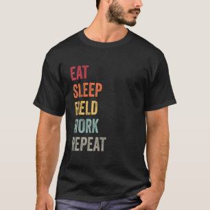 Camiseta Coma O Trabalho De Campo De Sono Repetir Estudante