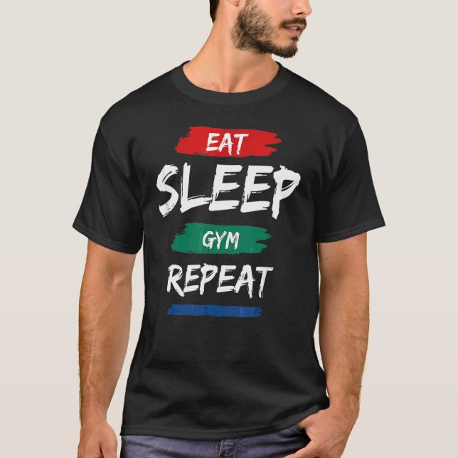 Camiseta Coma o trem de treinamento de repetição do ginásio (Frente)