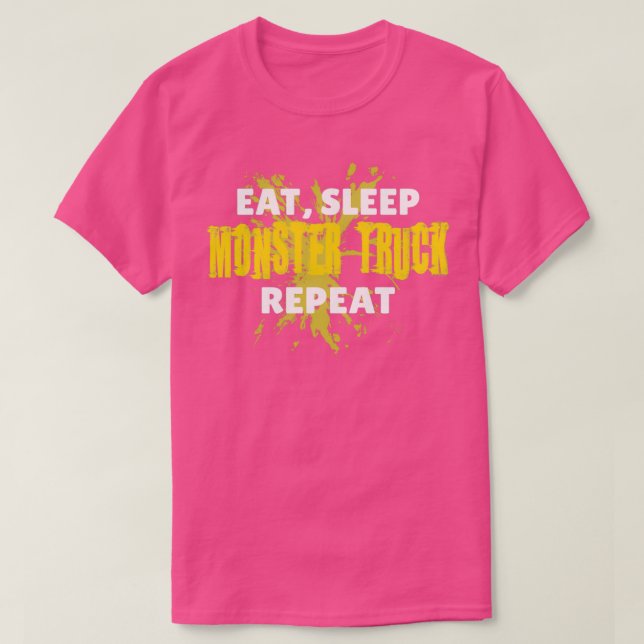 Camiseta Coma O Truque Monstro Repete O Splatter Amarelo De (Frente do Design)