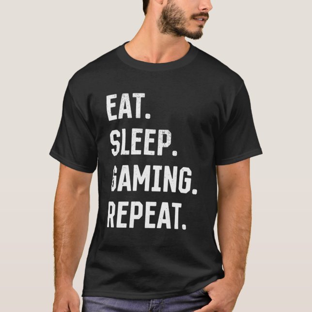 Camiseta Coma o vídeo de jogos do console de jogos repetido (Frente)
