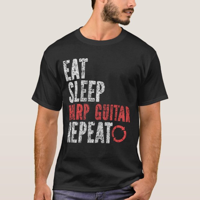 Camiseta Coma o violão Harp do Sleep Repetir (Frente)