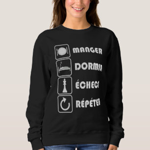 Camiseta Coma o xadrez do sono Repita os xadrez, mulheres