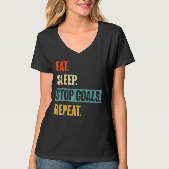 Camiseta Coma Objetivos de Interrupção do Sono Repetir Hock (Frente)