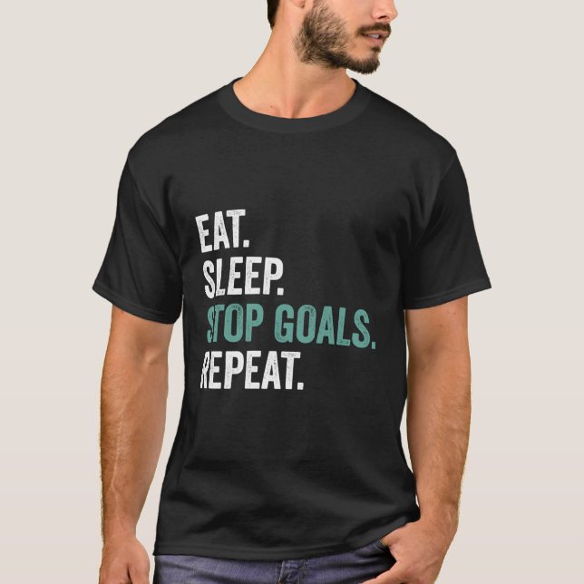 Camiseta Coma Objetivos de Interrupção do Sono Repita O Eng (Frente)