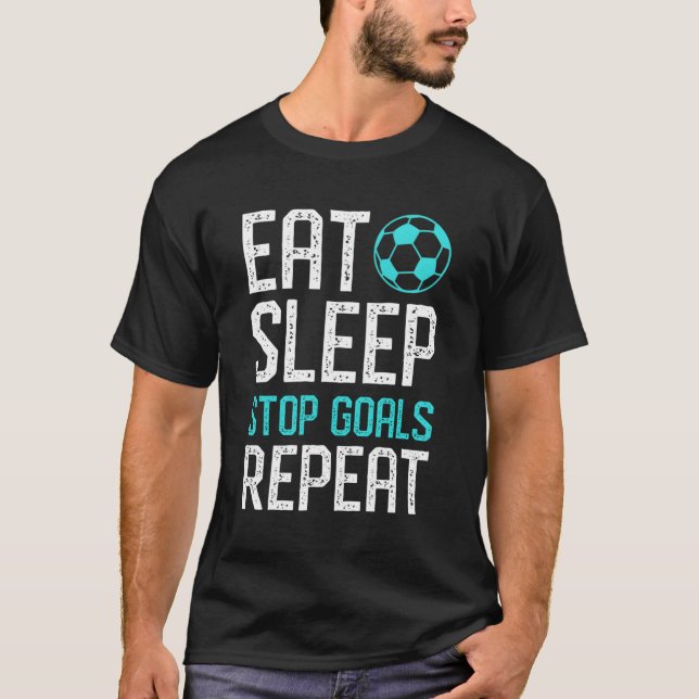 Camiseta Coma Objetivos de Interrupção Repetir Goalie De Fu (Frente)