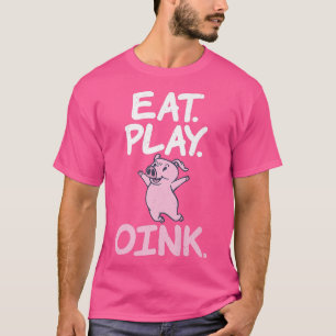 Camiseta Coma Oink Pig Proprietário de Suíno Premium