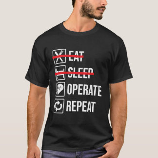 Camiseta Coma Operar Repetir Cartão Engraçado Médico Cirurg
