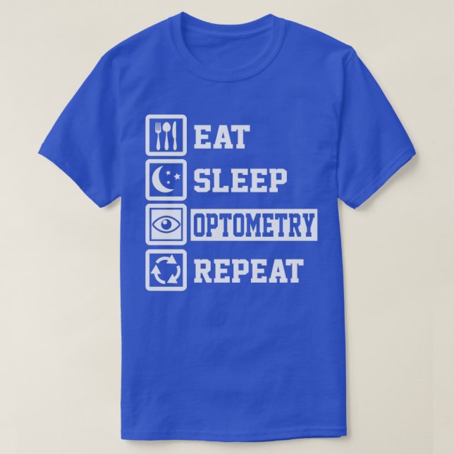 Camiseta Coma Optometria do Sono Repetir Presentes Engraçad (Frente do Design)