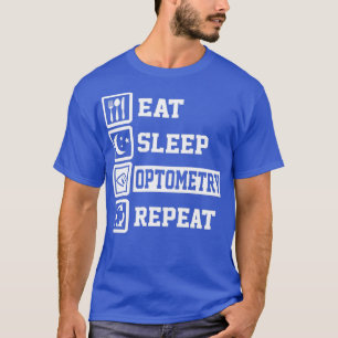 Camiseta Coma Optometria do Sono Repetir Presentes Engraçad
