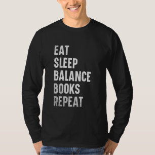 Camiseta Coma os Livros de Balanceamento de Repouso Repetir