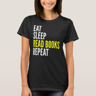 Camiseta Coma os livros de leitura de latência repetida