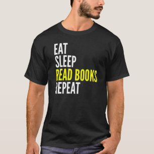 Camiseta Coma os livros de leitura de latência Repetir a le