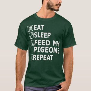 Camiseta Coma os pombos Coma a Comida Repetir o ventilador