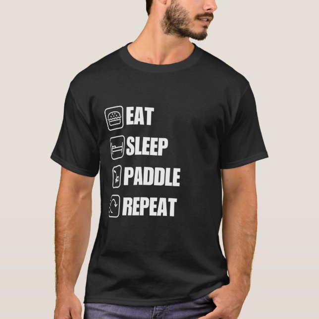 Camiseta Coma Pá De Dormir Repita O Funny Kayak (Frente)