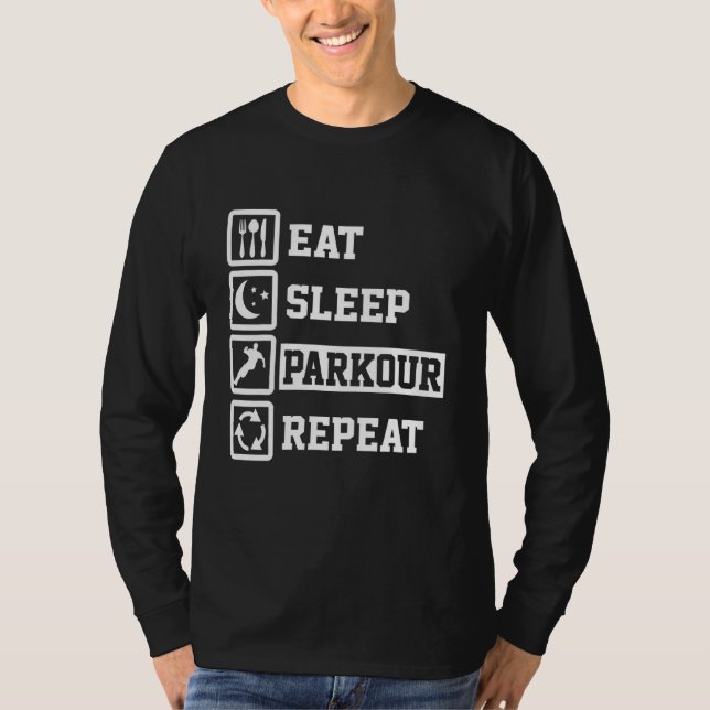 Camiseta Coma Parkour Repetir Parkour do Sono (Frente)