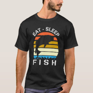Camiseta Coma Peixe Dormido Repetição De Amor À Pesca