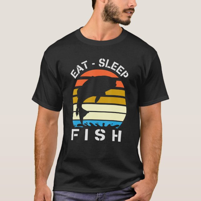Camiseta Coma Peixe Dormido Repetição De Amor À Pesca (Frente)