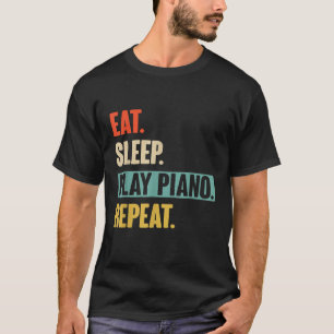 Camiseta Coma Piano de Repetição de Piano de Retração Piano