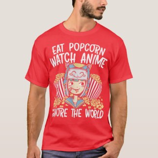 Camiseta Coma Pipoca Assista Anime Ignore O Homem Otaku Mun