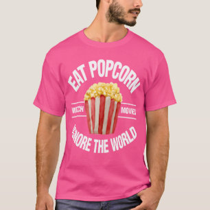 Camiseta Coma Pipoca Assista Filmes Ignore o Mundo Menino e