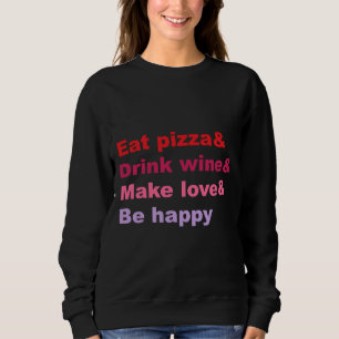 Camiseta Coma Pizza Beba Vinho Amor Seja Feliz