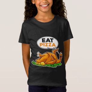 Camiseta Coma Pizza Engraçada peru torrado Homens de Ação d