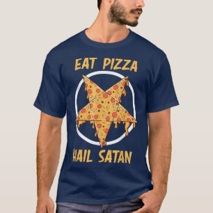 Camiseta Coma Pizza Hail Satã Devil Pizza