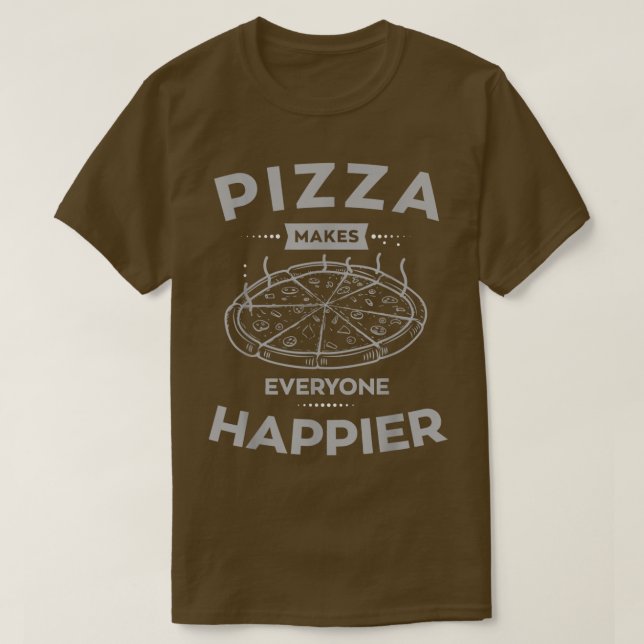 Camiseta Coma Pizza Para Você Não Pode Comprar Felicidade M (Frente do Design)