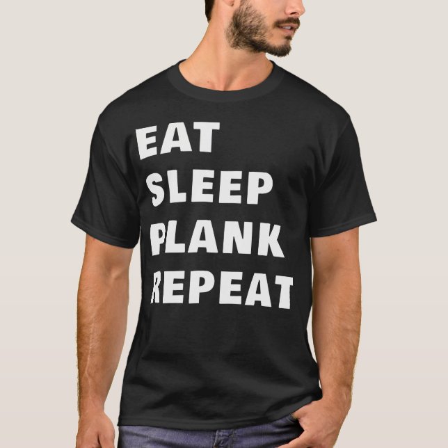 Camiseta Coma Plano de Sono Repetir Malhação Engraçada Trab (Frente)