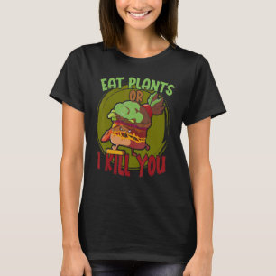 Camiseta Coma Plantas Hambúrguer Vegano Plantas Veganas