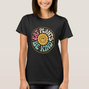 Camiseta Coma Plantas Seja Gentil Girassol Vegano Retrô