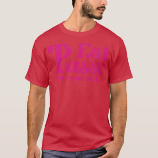 Camiseta Coma Pussy Não Animais Vintage Texto Rosa