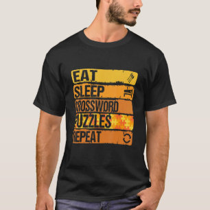 Camiseta Coma Quebra-cabeça de Palavra-Cruzada Repetição de