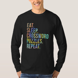 Camiseta Coma Quebra-cabeça de Palavras Cruzadas Repetir Co