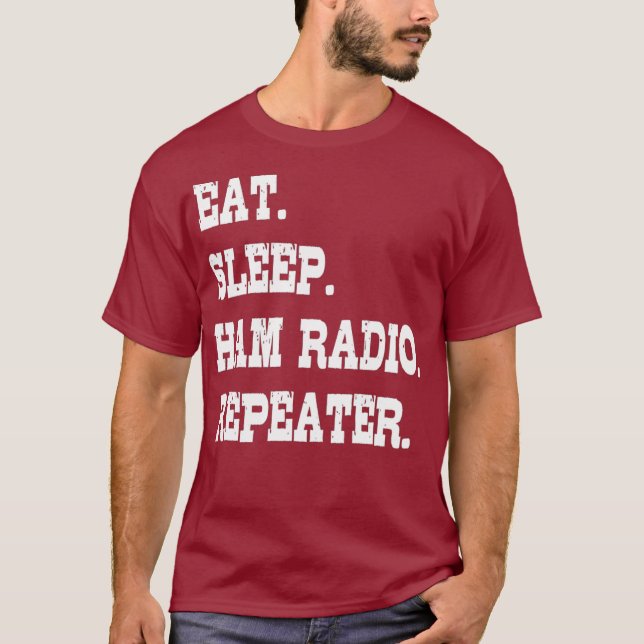 Camiseta Coma rádio Repetidor de rádio do Ham Sleep (Frente)