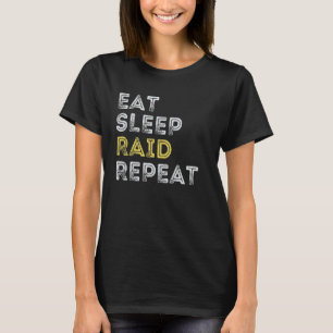 Camiseta Coma Raid Sono Repetir Jogos de Vídeo Uau RPG