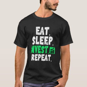 Camiseta Coma Repetição de Invest Sleep Repetição de Crypto